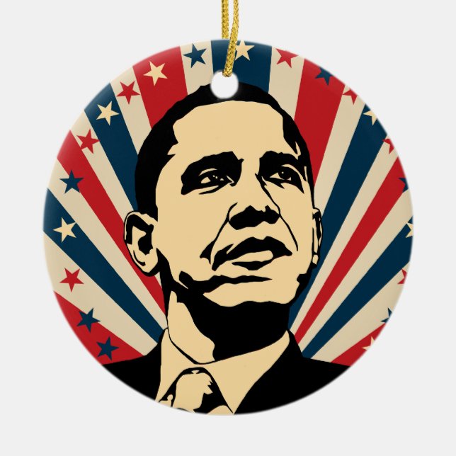 Ornement Rond En Céramique Barack Obama (Devant)