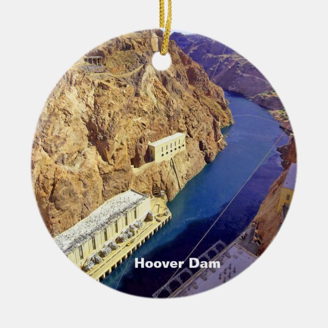 Ornement Rond En Céramique Barrage de Hoover, État du Nevada (Devant)