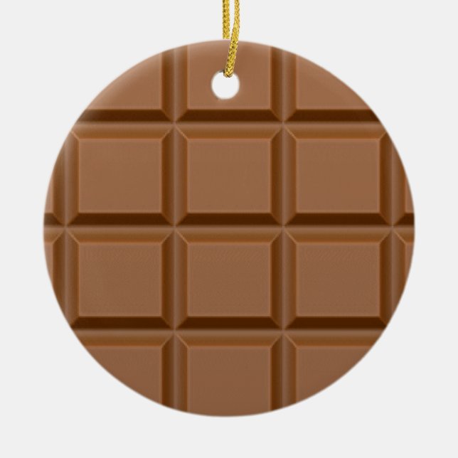 Ornement Rond En Céramique Barre de bonbons au chocolat (Devant)