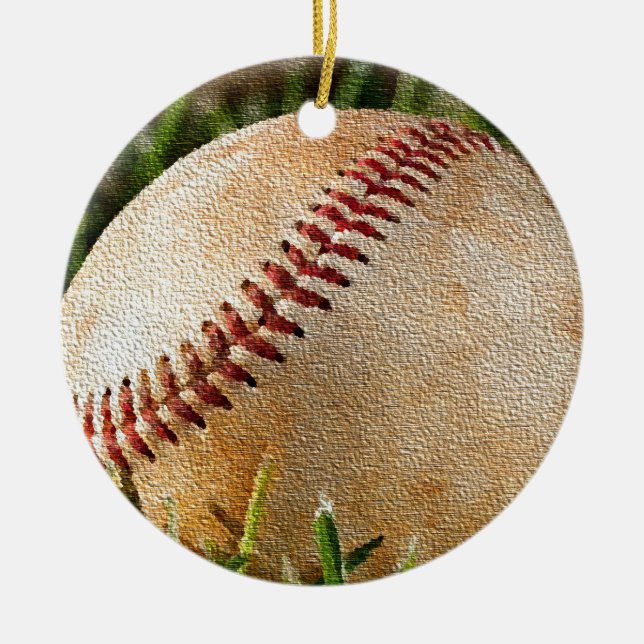 Ornement Rond En Céramique Baseball (Devant)