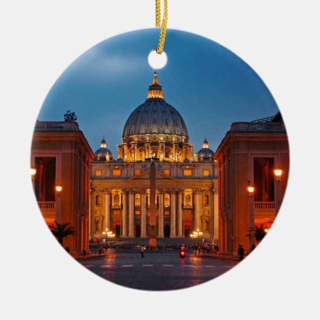 Ornement Rond En Céramique Basilique Saint-Pierre dans le Rome - l'Italie (Devant)