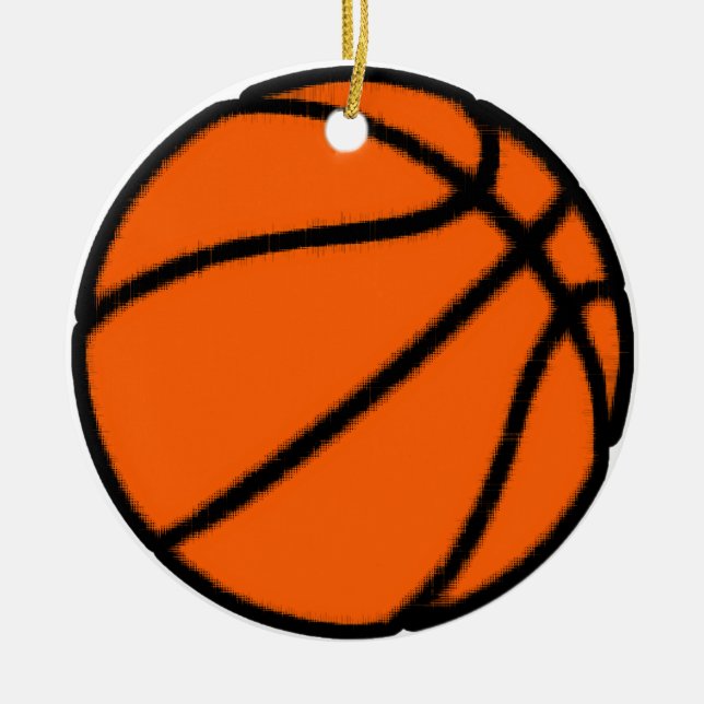 Ornement Rond En Céramique basket-ball (balle) (Devant)
