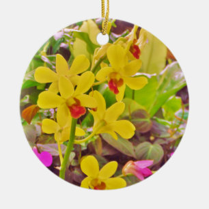 Ornement Rond En Céramique Beautiful Yellow autumn