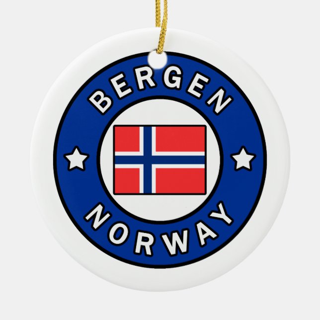 Ornement Rond En Céramique Bergen Norvège (Devant)
