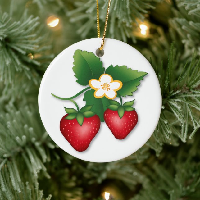 Ornement Rond En Céramique Berry Best Strawberry (Arbre)
