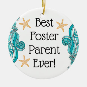 Ornement Rond En Céramique Best Foster Dad Ever Starfish Story Adoption Gift