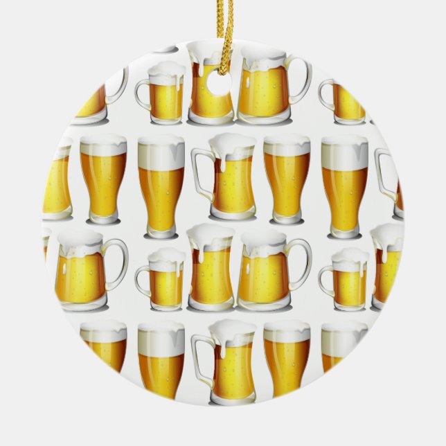 Ornement Rond En Céramique Bière (Devant)