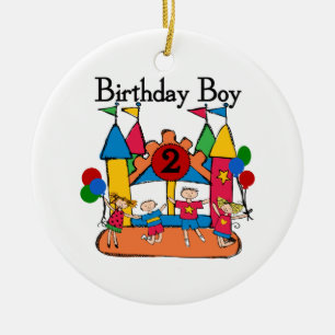 Ornement Rond En Céramique Big Bounce Boy 2nd Birthday Tshirts et cadeaux