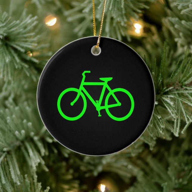 Ornement Rond En Céramique Bike vert de Lime (Arbre)