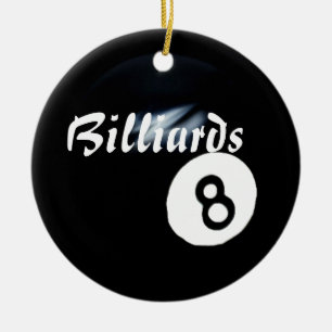 Ornement Rond En Céramique "Billard derrière le 8 Ball-Ornament"
