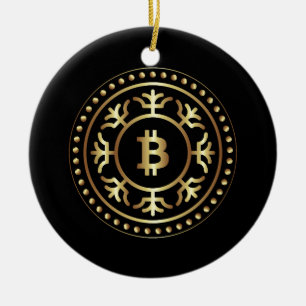Ornement Rond En Céramique Bitcoin 2