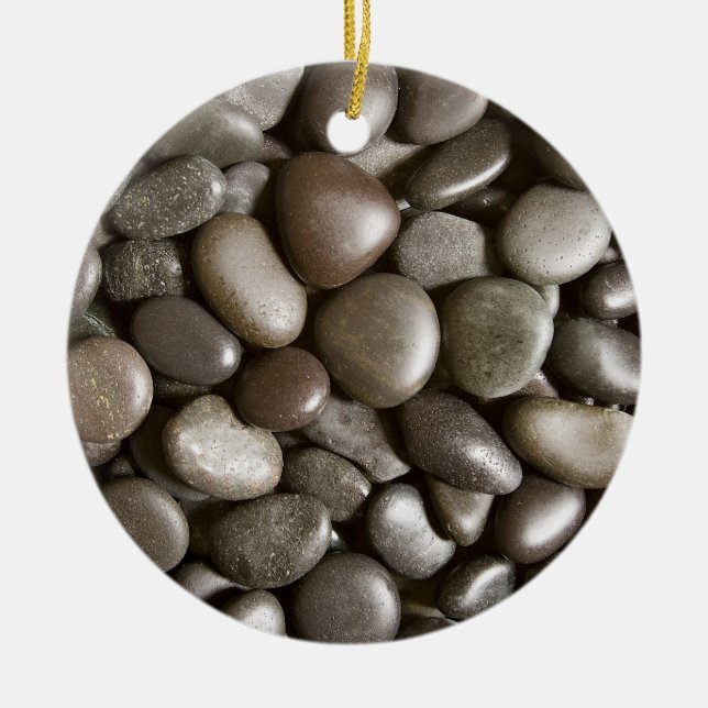 Ornement Rond En Céramique Black River Rock Nature Zen Pebble (Devant)