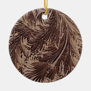 Ornement Rond En Céramique Bloc d'impression de conception de tulipe, 1875