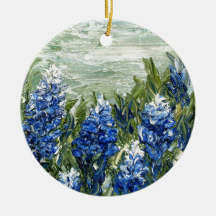 Ornement Rond En Céramique Bluebonnets
