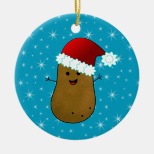 Ornement Rond En Céramique Bonne pomme de terre de Noël