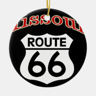 Ornement Rond En Céramique Bouclier de l'itinéraire 66 du Missouri