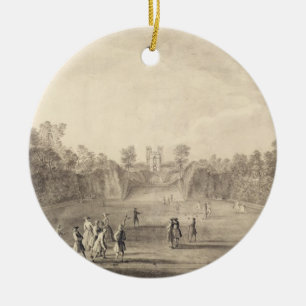 Ornement Rond En Céramique Bowling Green chez Claremont, 1738 (gravure)