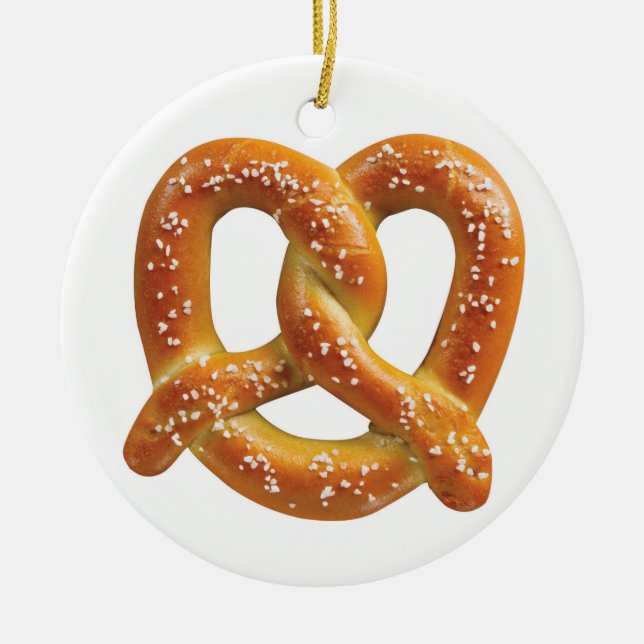Ornement Rond En Céramique Bretzel allemand (Devant)