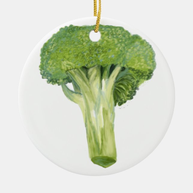 Ornement Rond En Céramique brocoli (Devant)