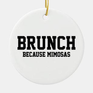 Ornement Rond En Céramique Brunch Parce Que Mimosas