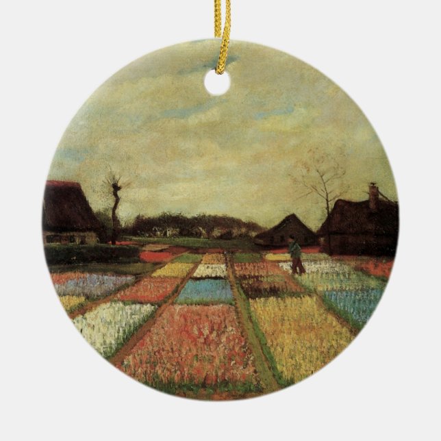 Ornement Rond En Céramique Bulb Fields par Vincent van Gogh (Devant)