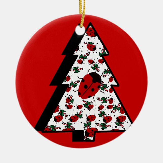 ORNEMENT ROND EN CÉRAMIQUE BULLES DE NOËL (Devant)