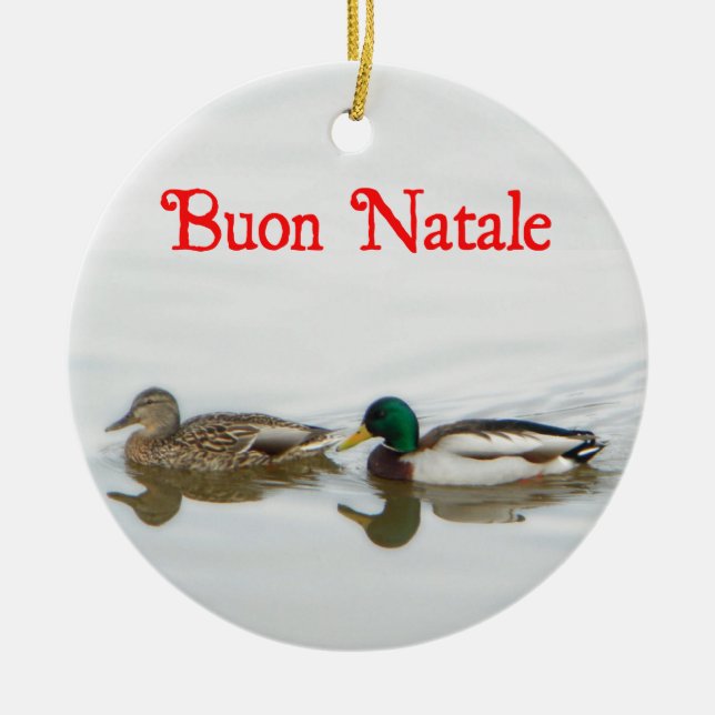 Ornement Rond En Céramique Buon Natale - Mallards (Devant)