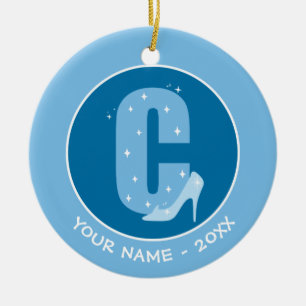 Ornement Rond En Céramique C est pour Cendrillon Ajouter Votre Nom