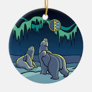 Ornement Rond En Céramique Cadeaux d'ours de souvenir d'ours d'ornement d'art