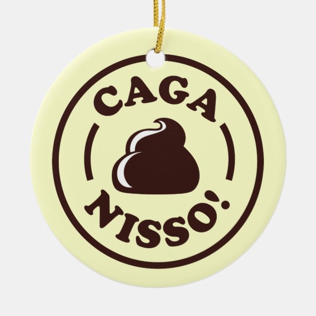 Ornement Rond En Céramique Caga Nisso ! (Devant)
