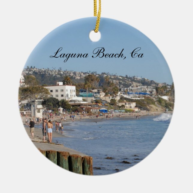 Ornement Rond En Céramique California Travel Vacances Photo Laguna Beach (Devant)