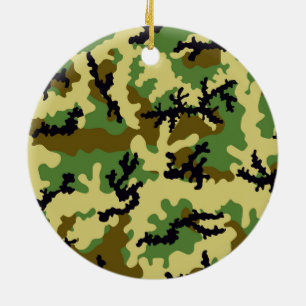 Ornement Rond En Céramique Camouflage des bois