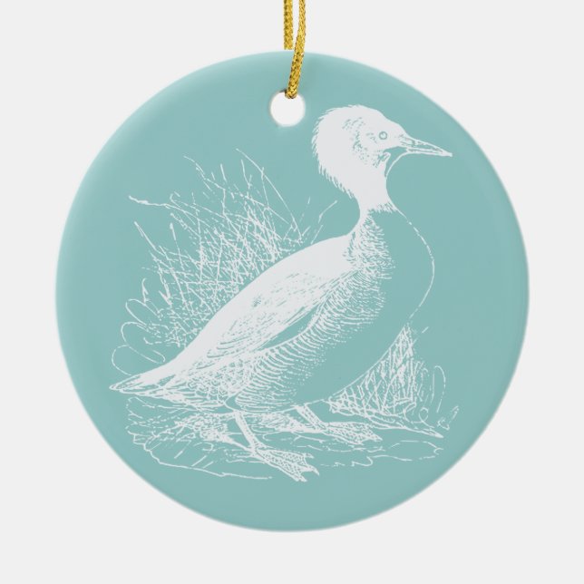 Ornement Rond En Céramique Canard (Devant)