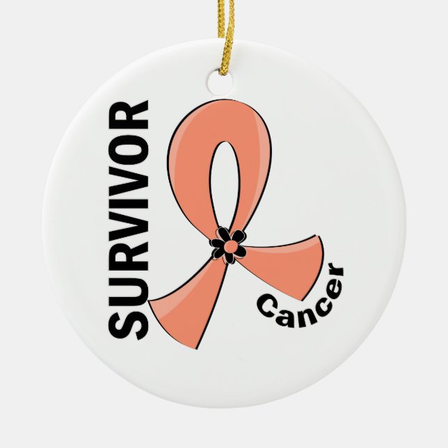 Ornement Rond En Céramique Cancer de l'estomac survivant 12 (Devant)