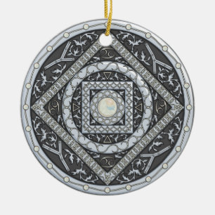 Ornement Rond En Céramique Cancer Mandala