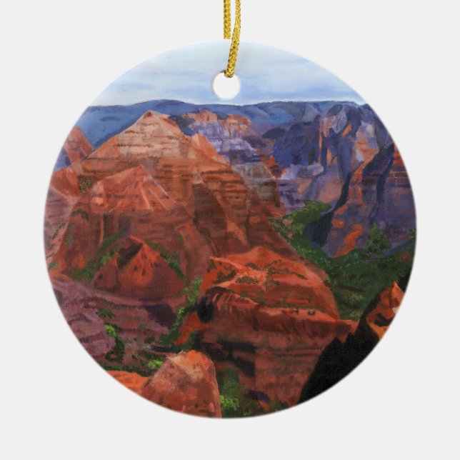 Ornement Rond En Céramique Canyon de Waimea (Devant)