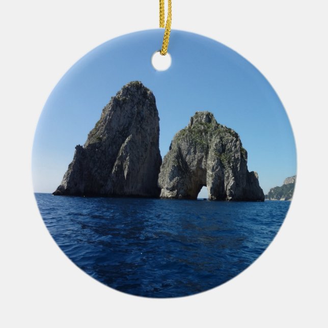 Ornement Rond En Céramique Capri Faraglion bascule l'Italie (Devant)