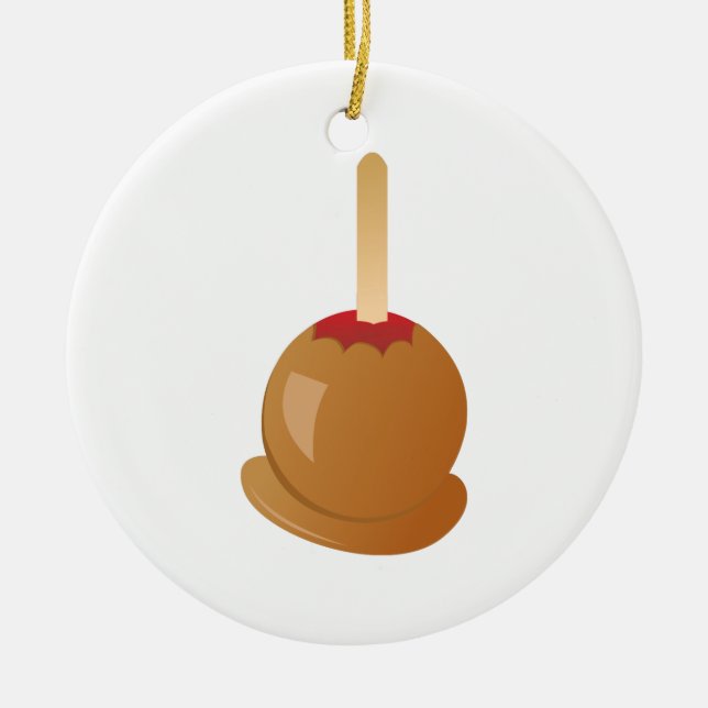 Ornement Rond En Céramique Carmel Apple (Devant)