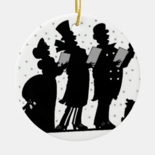 Ornement Rond En Céramique Carolers