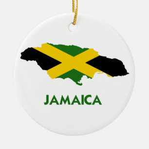 ORNEMENT ROND EN CÉRAMIQUE CARTE DE LA JAMAÏQUE