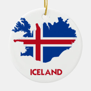 ORNEMENT ROND EN CÉRAMIQUE CARTE DE L'ISLANDE