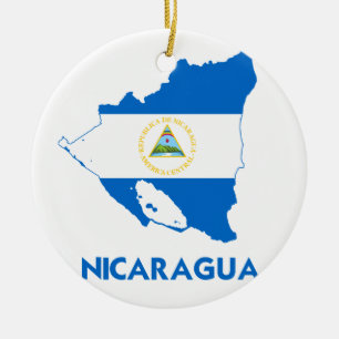 ORNEMENT ROND EN CÉRAMIQUE CARTE DU NICARAGUA