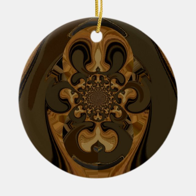 Ornement Rond En Céramique Carte graphique Tiger Retro Cadeaux Hakuna Matata (Devant)