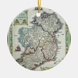 Ornement Rond En Céramique Carte Irlande - Carte historique irlandaise Eire E