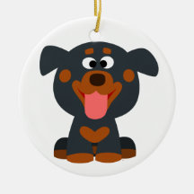 Cartoon mignon bébé Rottweiler Ornament