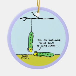 Ornement Rond En Céramique Caterpillar customisé drôle aiment l'arbre de No