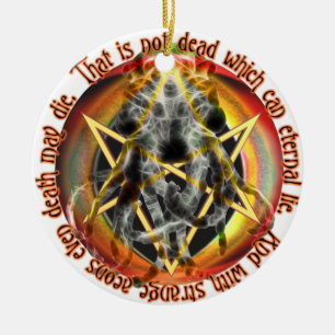 Ornement Rond En Céramique Ce n'est pas mort qui peut mentir éternellement
