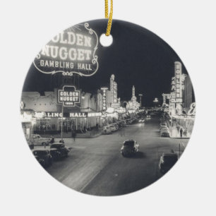 Ornement Rond En Céramique Centre-ville de Las Vegas Retro
