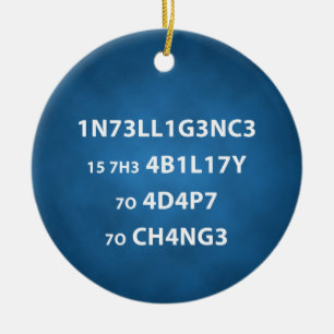 Ornement Rond En Céramique Cercle de citation d'intelligence