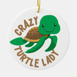 Ornement Rond En Céramique cercle fou de dame de tortue